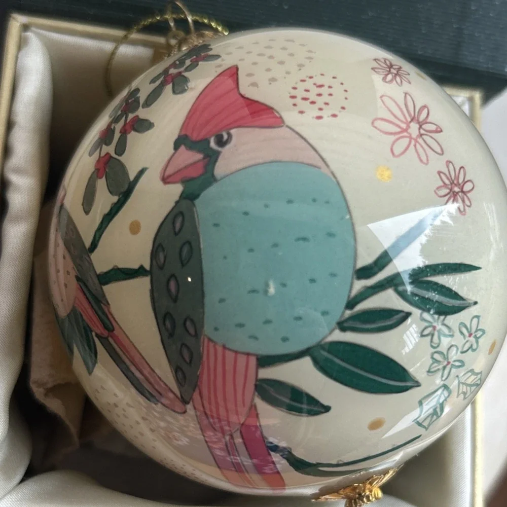 Pier 1 Imports Li Bien Hand Painted Bird Glass Ornament 2019 with Box